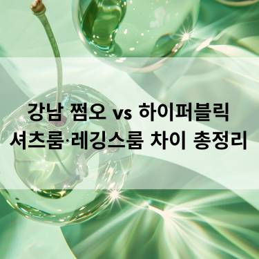 강남 쩜오 vs 하이퍼블릭·셔츠룸·레깅스룸 차이 총정리