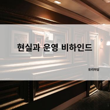 하이가게의 현실과 운영 비하인드